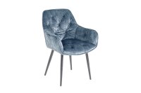 Chaise de salle &agrave; manger velours m&eacute;tal...