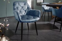 Chaise de salle à manger velours métal...