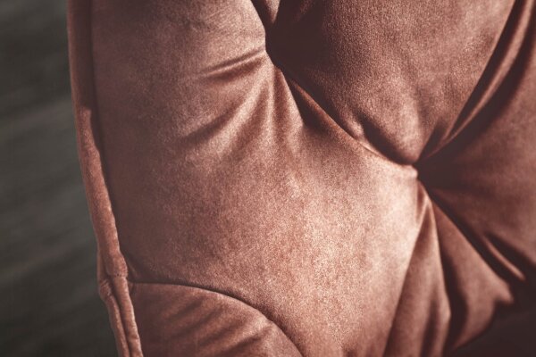 Chaise de salle à manger velours métal marron noir Chesterfield