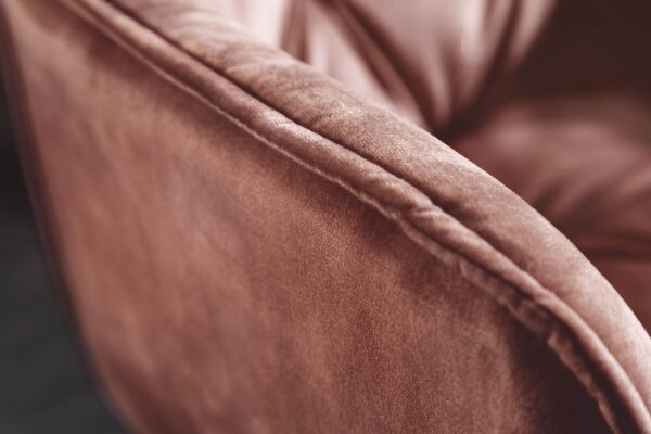 Chaise de salle à manger velours métal marron noir Chesterfield
