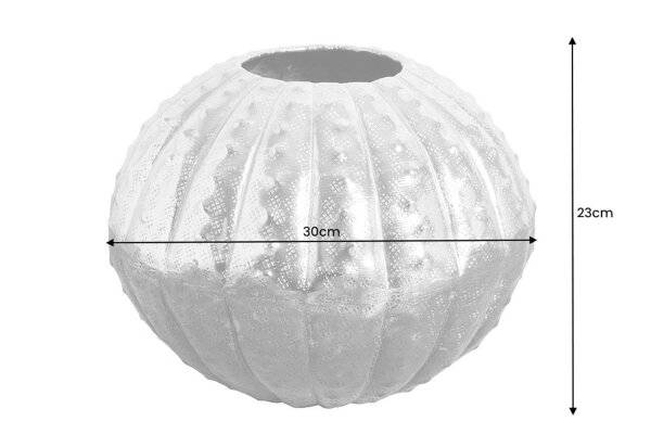 Vase métal rond Ø 30 cm martelé en or fait main