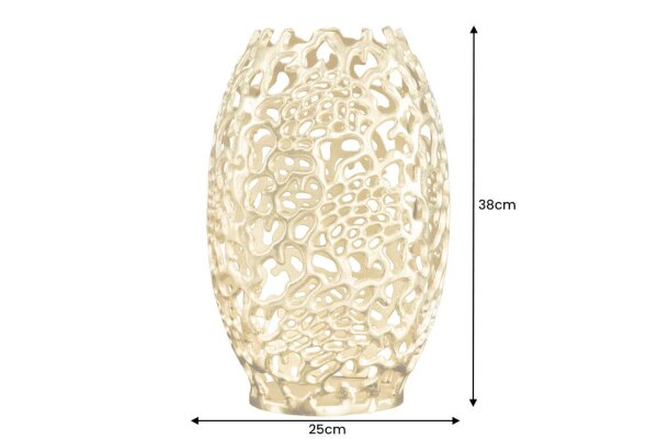 Vase décoratif en métal doré H : 38 cm Travail manuel décoratif PAULA