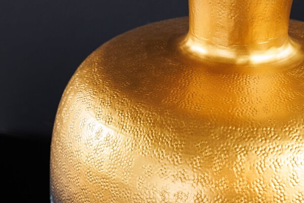 Vase décoratif en métal patiné or Ø 30 cm H : 36 cm Oriental