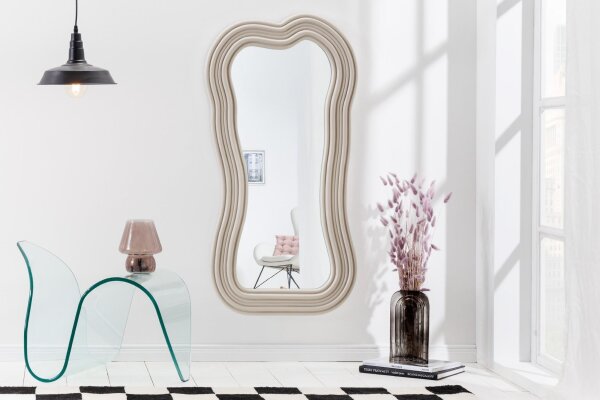 Miroir mural Moderne Greige H : 100 cm design asymétrique