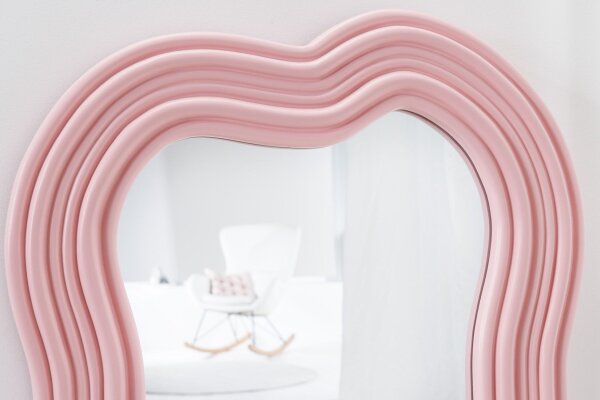 miroir mural rose H : 100 cm design asymétrique