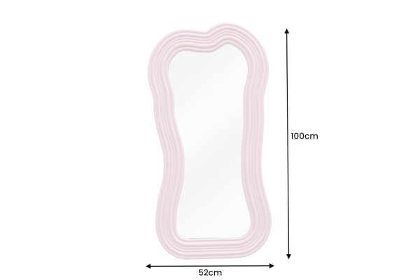 miroir mural rose H : 100 cm design asymétrique