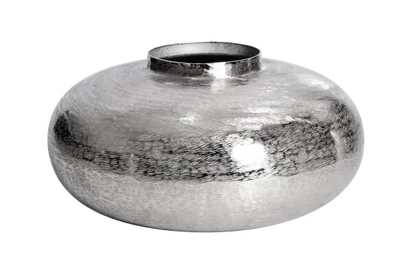 Vase décoratif en métal argenté Ø 35 cm Oriental martelé