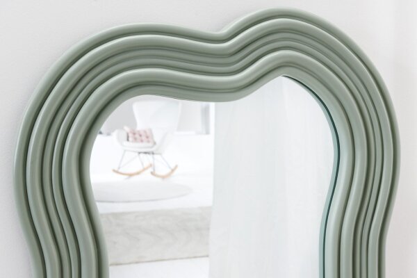 Grand miroir mural H : 100 cm cadre asymétrique vert