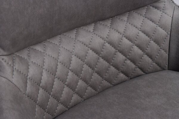 Chaise de bureau Gris Noir en tissu Métal Rétro sans roulettes