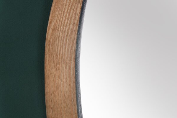 miroir mural en bois rond Ø 70 cm fait main noir nature