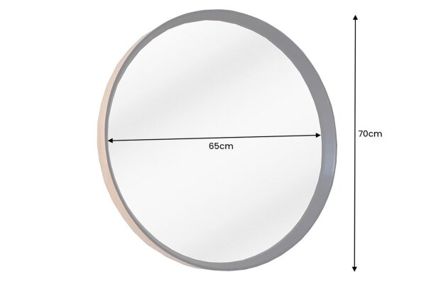 miroir mural en bois rond Ø 70 cm fait main noir nature