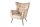 Fauteuil à oreilles velours beige crème avec accoudoirs Chesterfield