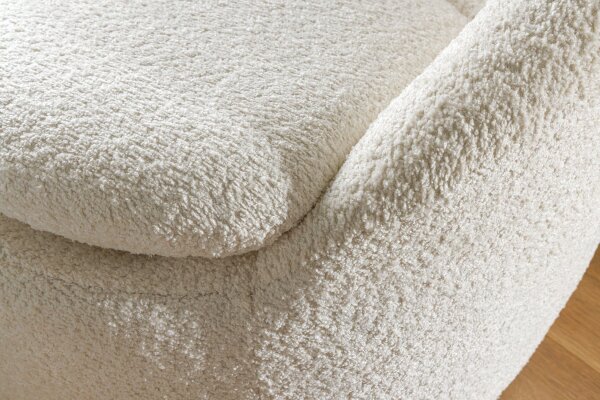 Fauteuil pivotant Bouclé Blanc L : 76 cm Tissu Teddy Retro