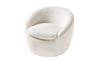 Fauteuil pivotant Bouclé Blanc L : 76 cm Tissu...