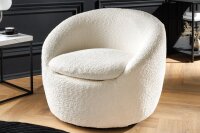Fauteuil pivotant Bouclé Blanc L : 76 cm Tissu...