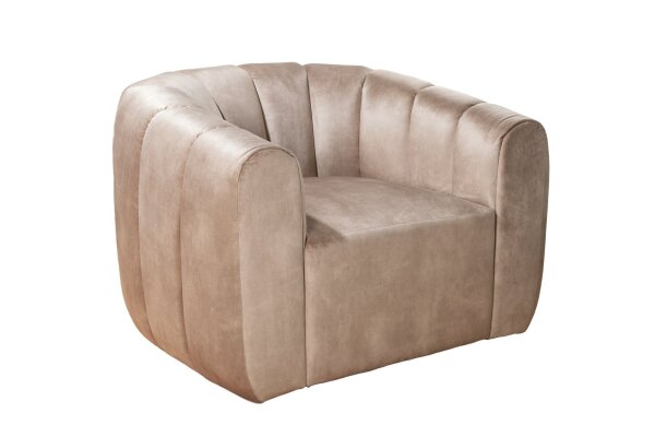 Fauteuil pivotant en velours gris avec accoudoirs design rétro