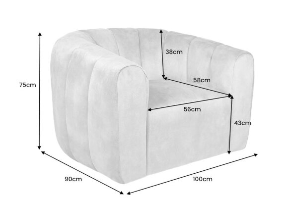Fauteuil pivotant en velours gris avec accoudoirs design rétro