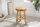 Tabouret en teck naturel L : 30 cm Trépied Campagne
