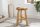 Tabouret en teck naturel L : 30 cm Trépied Campagne
