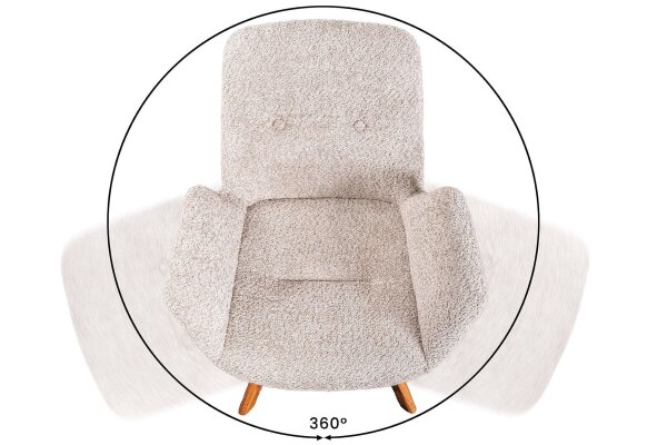 Chaise de salle à manger Bouclé Bois en Beige Naturel Scandinave