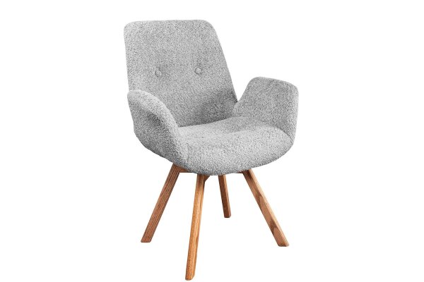 Chaise de salle à manger Gris Scandinave en bois bouclé
