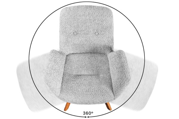 Chaise de salle à manger Gris Scandinave en bois bouclé