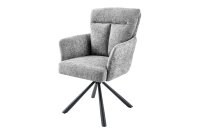 Chaise de bureau Gris Noir pivotante en tissu...
