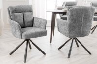 Chaise de bureau Gris Noir pivotante en tissu...