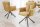Chaise de bureau pivotante en jaune noir sans roulettes en tissu métal