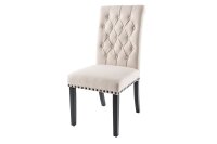 Chaise de salle &agrave; manger Beige Noir Tissu...