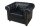 Fauteuil en simili cuir noir marron L : 110 cm Chesterfield