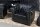 Fauteuil en simili cuir noir marron L : 110 cm Chesterfield