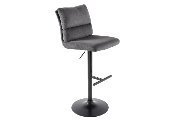 Chaise de bar réglable en hauteur Cordon Métal Gris Noir pivotant