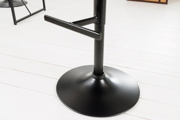 Chaise de comptoir réglable en hauteur pivotante Marron Noir