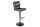 Tabouret de bar réglable en hauteur pivotant velours gris noir