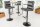 Tabouret de bar réglable en hauteur pivotant velours gris noir
