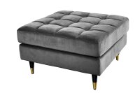 Tabouret en velours gris avec surpiq&ucirc;res L : 80 cm...
