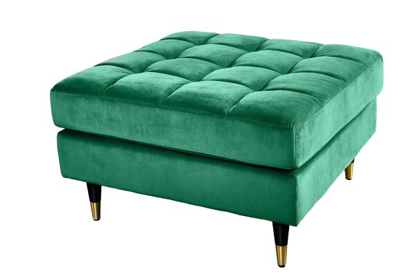 Pouf velours vert L : 80 cm Design rétro SOPHIA