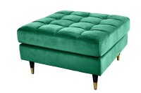 Pouf velours vert L : 80 cm Design r&eacute;tro SOPHIA