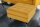 Tabouret jaune L : 80 cm surpiqûres rétro velours