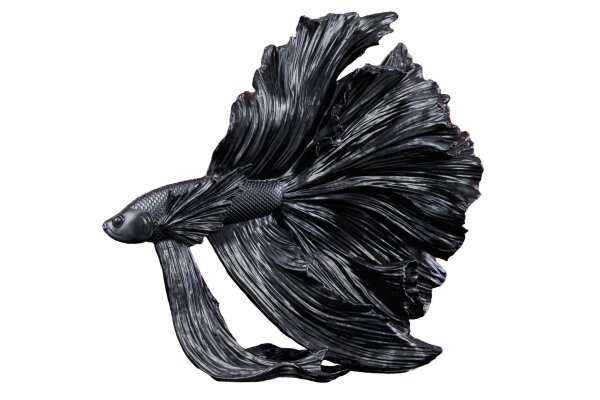 Statue décorative Noir H : 36 cm Polyrésine Poisson de combat