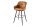 Chaise de comptoir avec dossier velours métal cognac marron noir