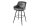 Chaise de comptoir velours métal gris noir rétro avec dossier