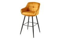 Tabouret de bar avec dossier Rétro Jaune Noir en...