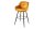 Tabouret de bar avec dossier Rétro Jaune Noir en velours Métal