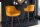 Tabouret de bar avec dossier Rétro Jaune Noir en velours Métal