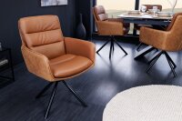 Chaise pivotante cuir tissu métal sans roulettes...