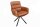 Chaise pivotante cuir tissu métal sans roulettes marron noir