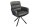 Chaise pivotante cuir tissu métal gris noir sans roulettes