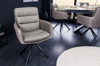 Chaise de bureau taupe noir en cuir tissu métal...